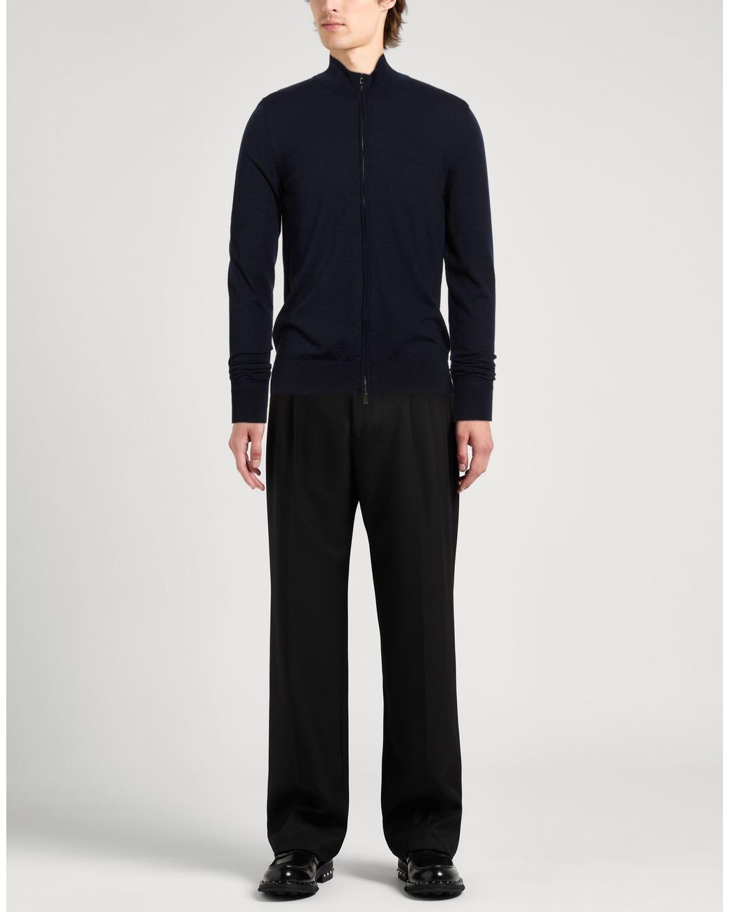 Isaia Blue Cardigan Wool for men