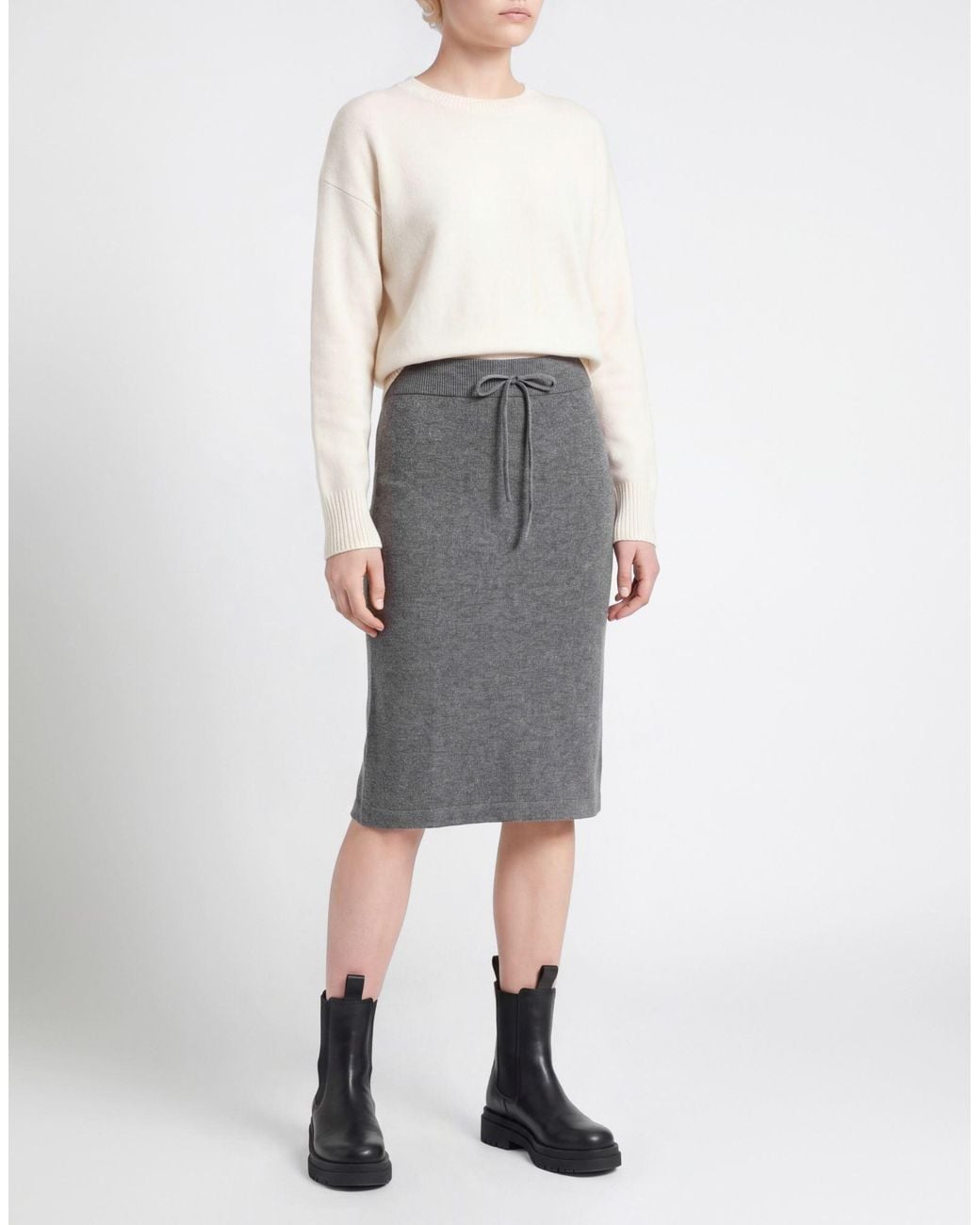 Cashmere Company Gray Midi Skirt