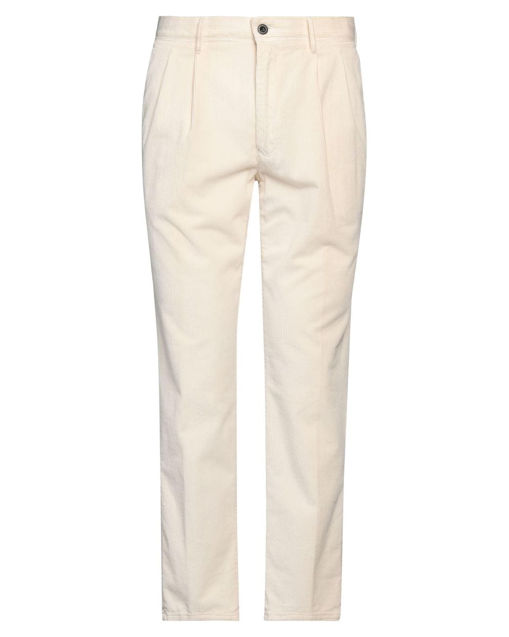 Incotex Natural Slacks By Slowear Cream Pants Cotton, Elastane for men