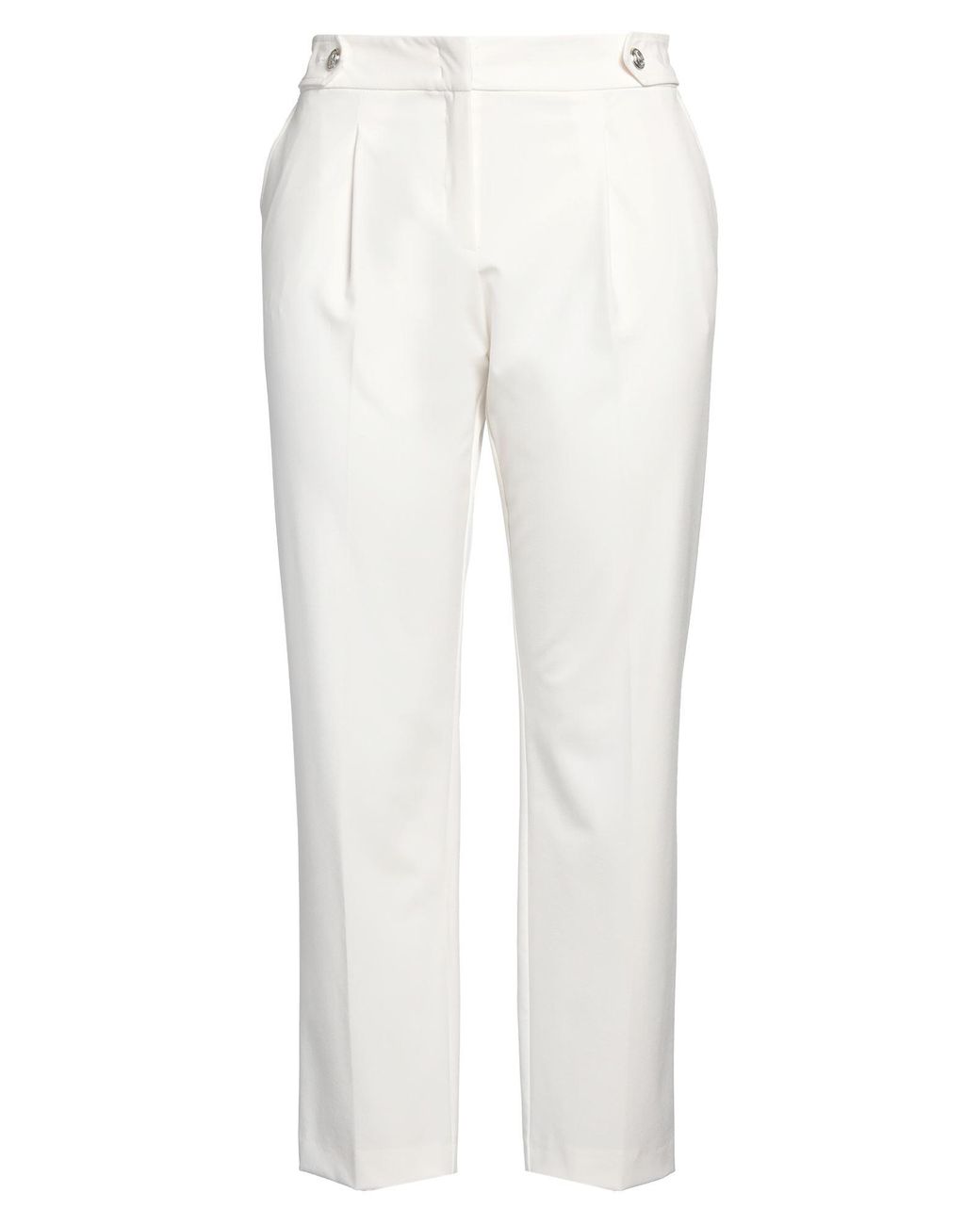 Pennyblack White Pants Polyester, Viscose, Elastane