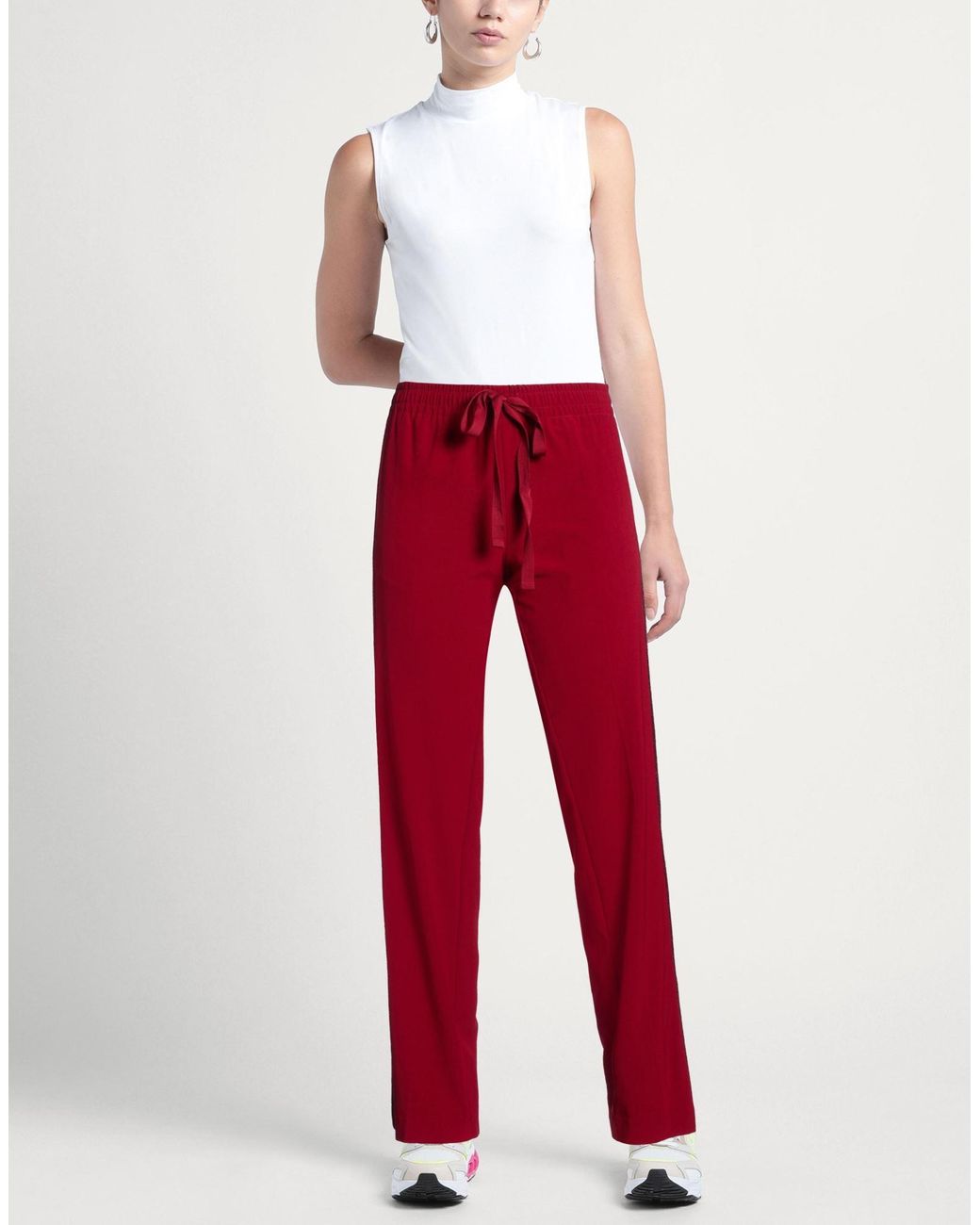 Zadig & Voltaire Red Pants Acetate, Polyester