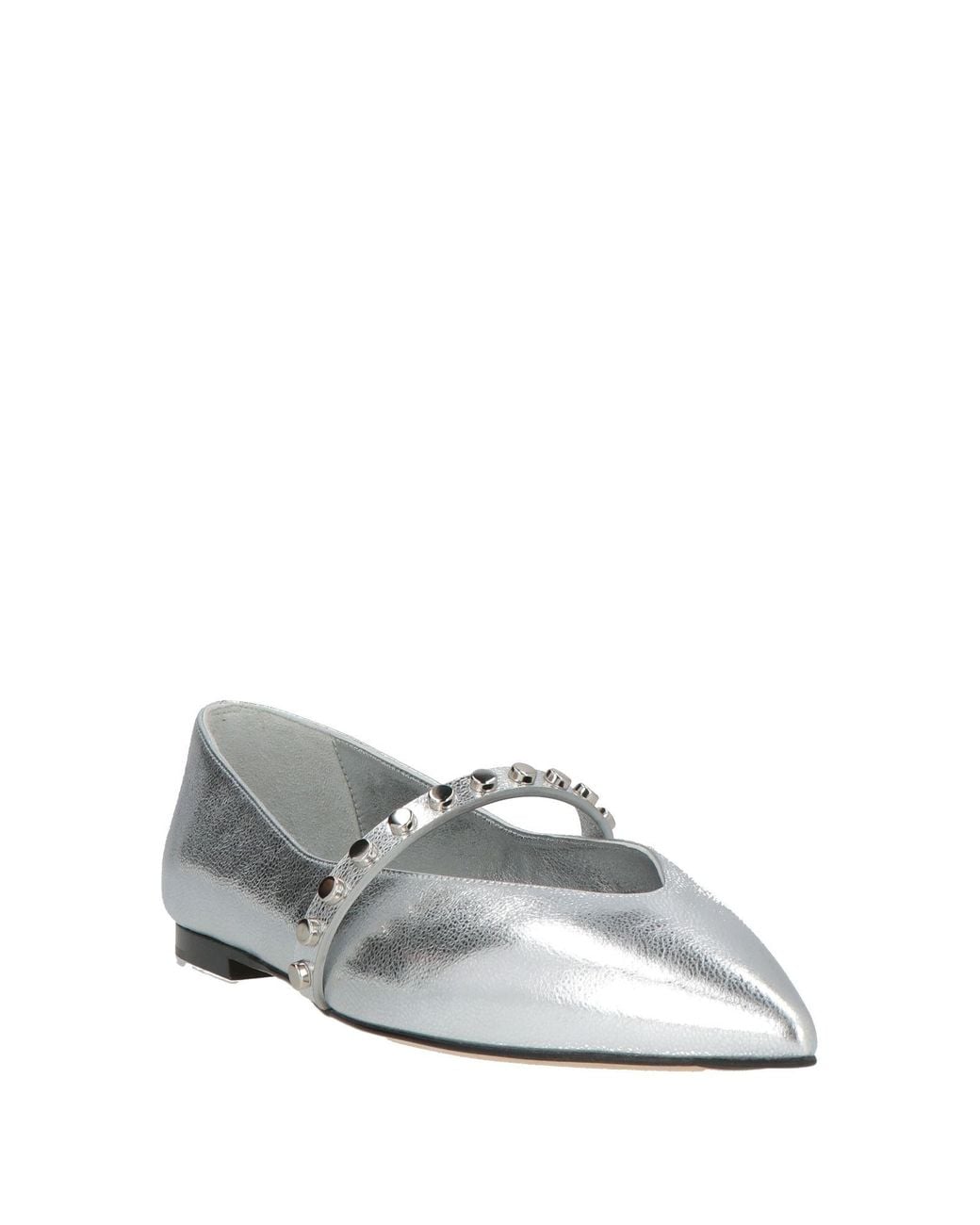McQueen White Ballet Flats Leather