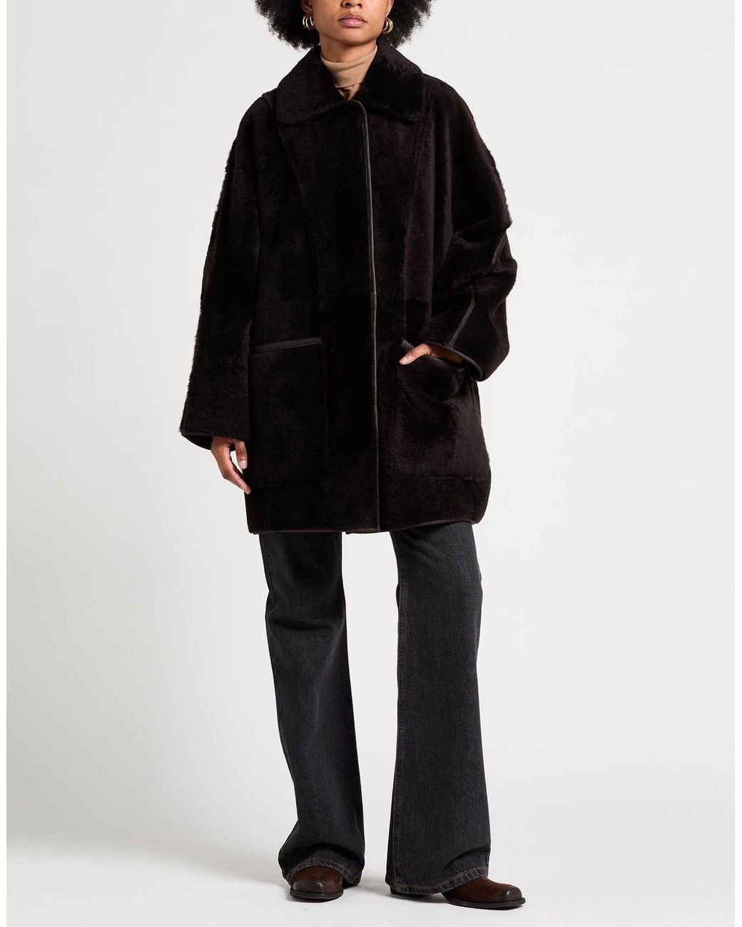 Max Mara Black Shearling & Teddy
