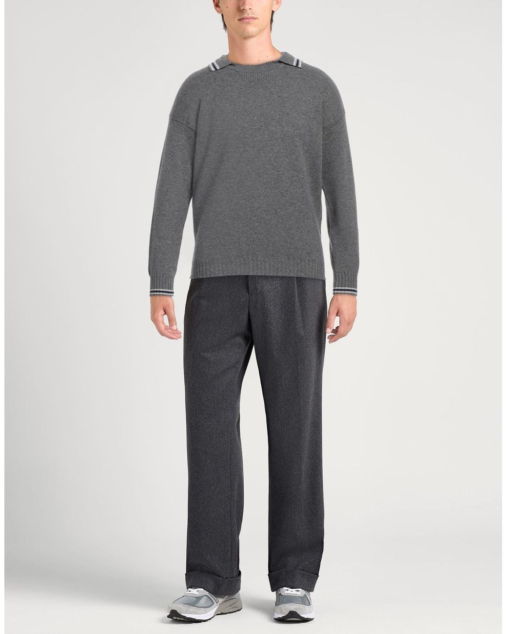 Fedeli Gray Sweater Cashmere for men