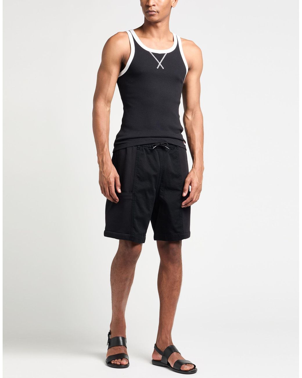 ARMANI EXCHANGE Black Denim Shorts for men