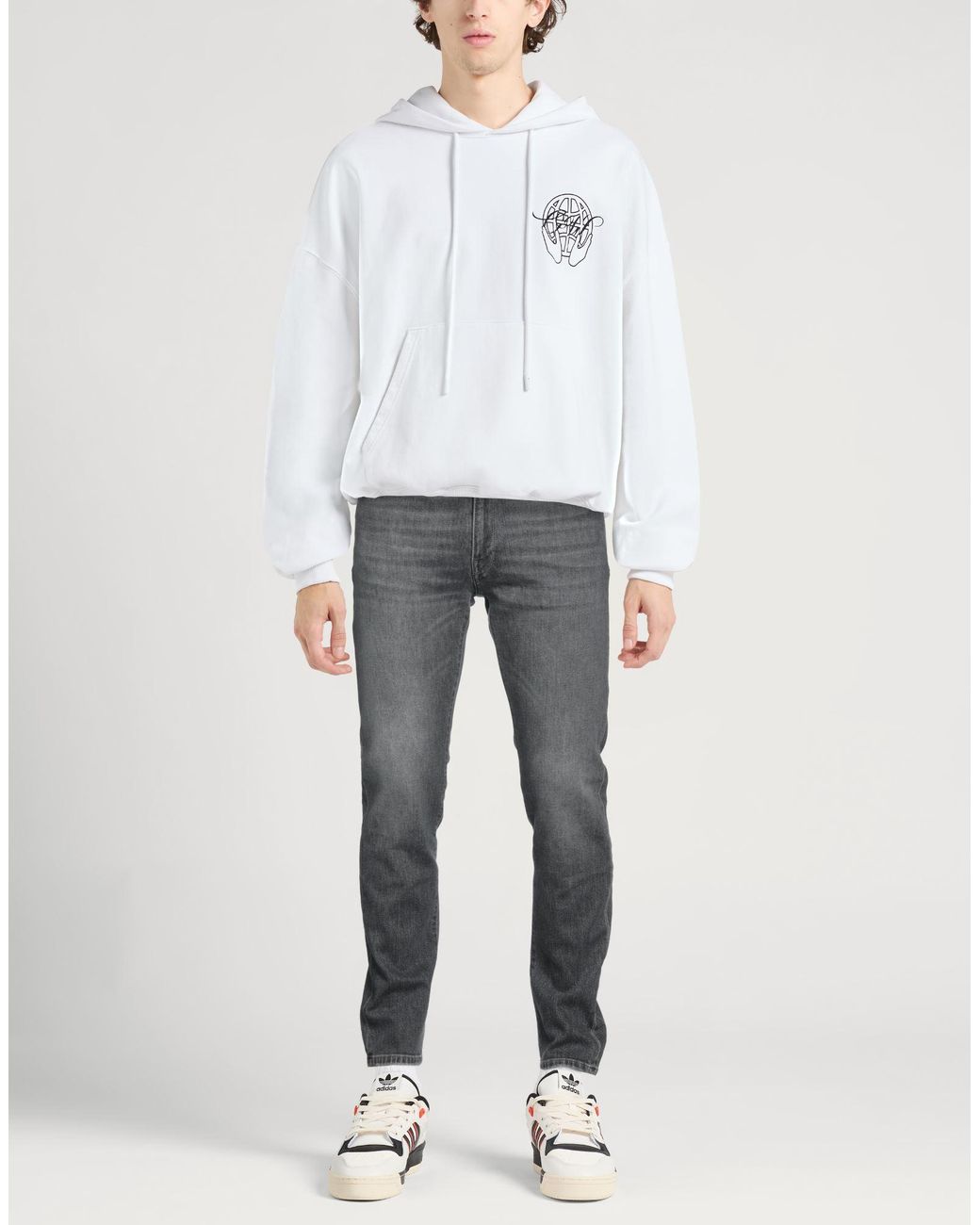 PT Torino Gray Jeans Cotton, Elastane for men