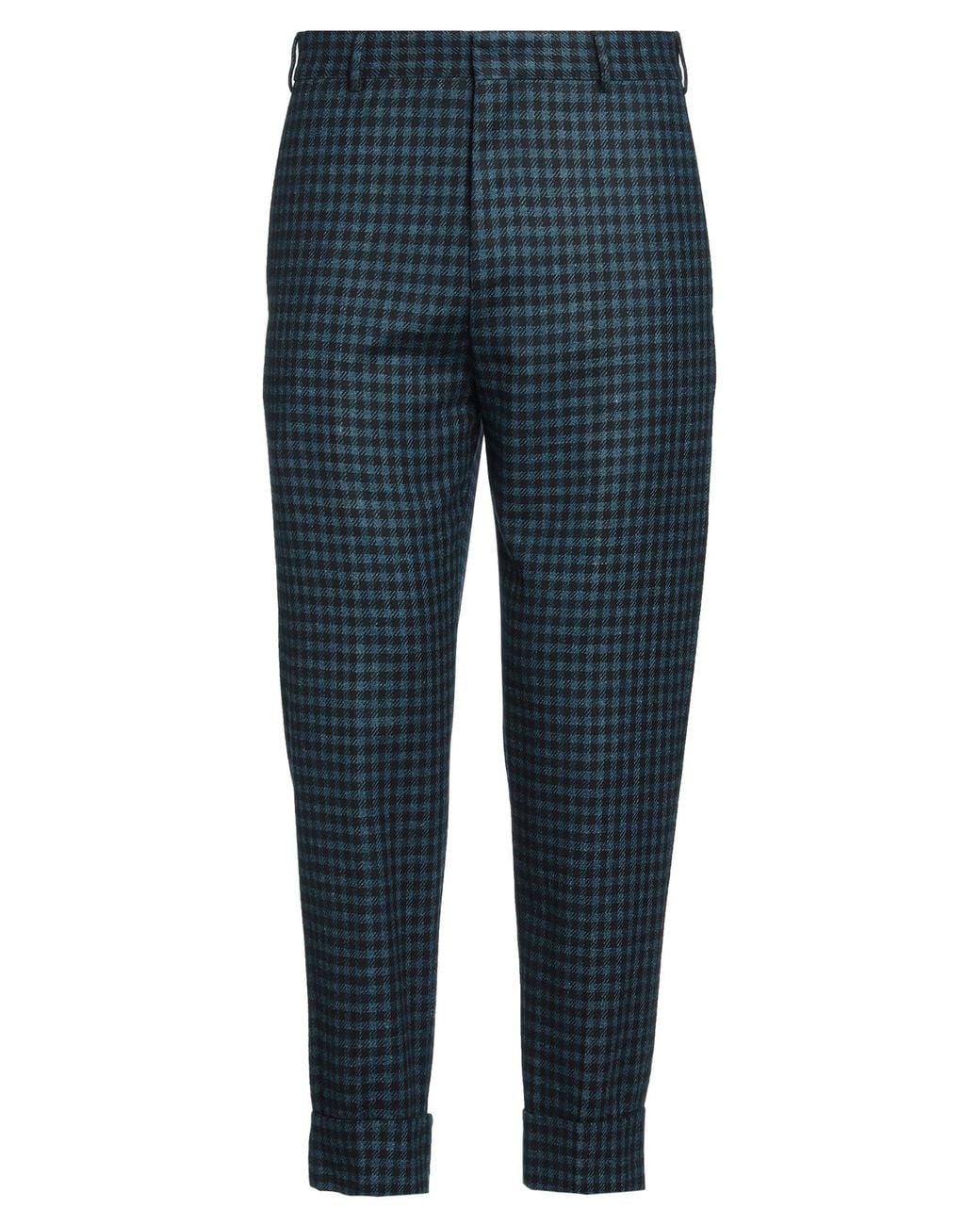 PT Torino Blue Pants Virgin Wool, Silk, Linen, Elastane for men