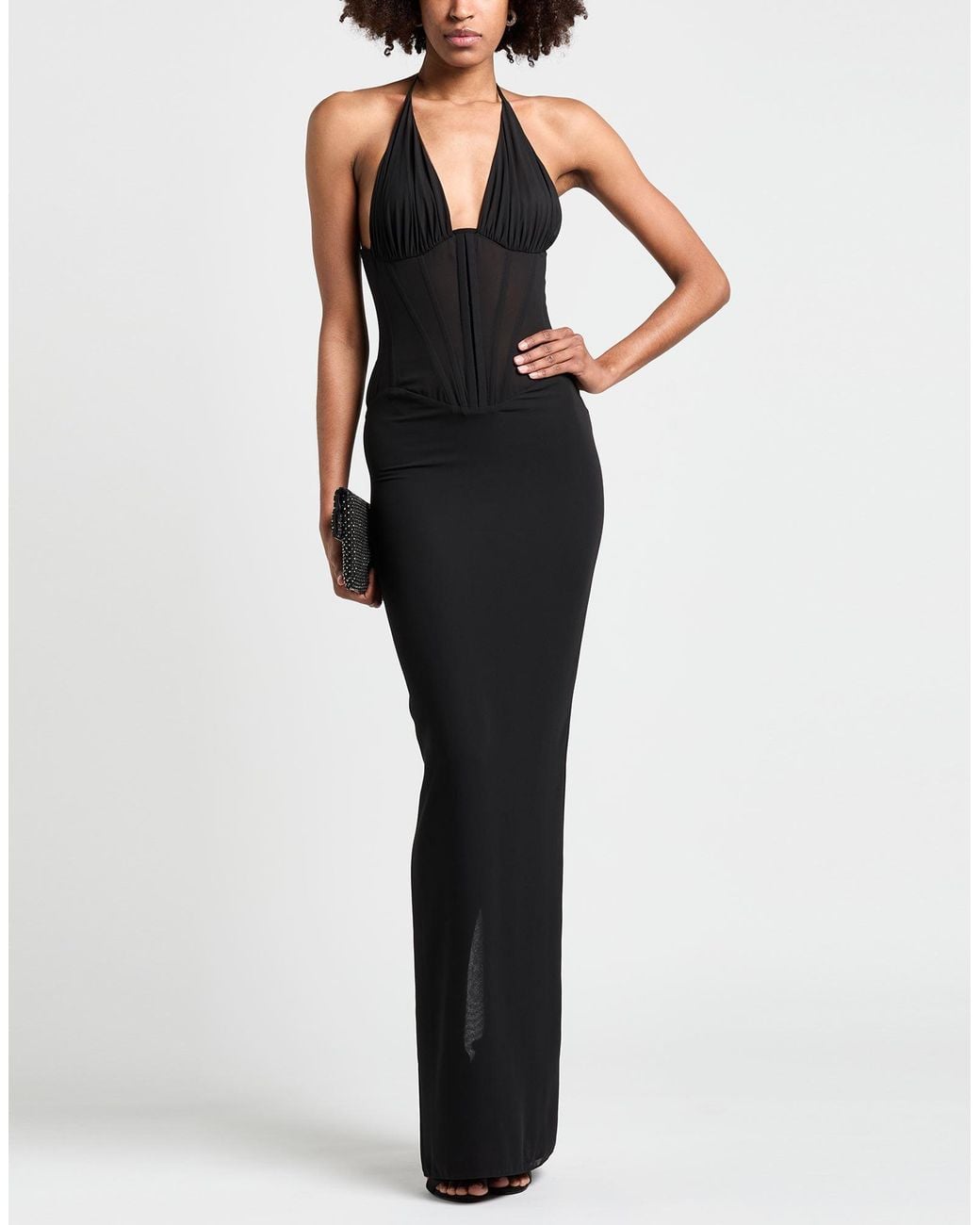 Monot Black Maxi Dress Polyester