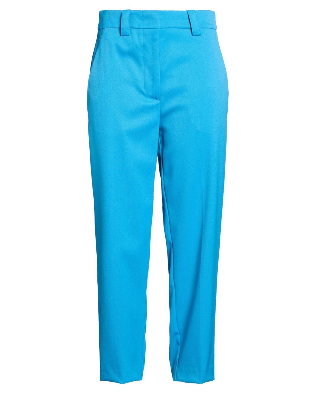 Erika Cavallini Semi Couture Blue Pants Polyester, Virgin Wool, Elastane