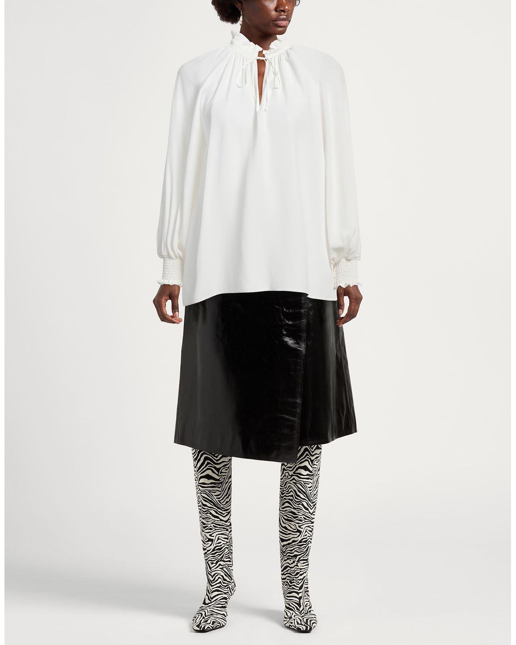 Eleventy White Top Acetate, Silk