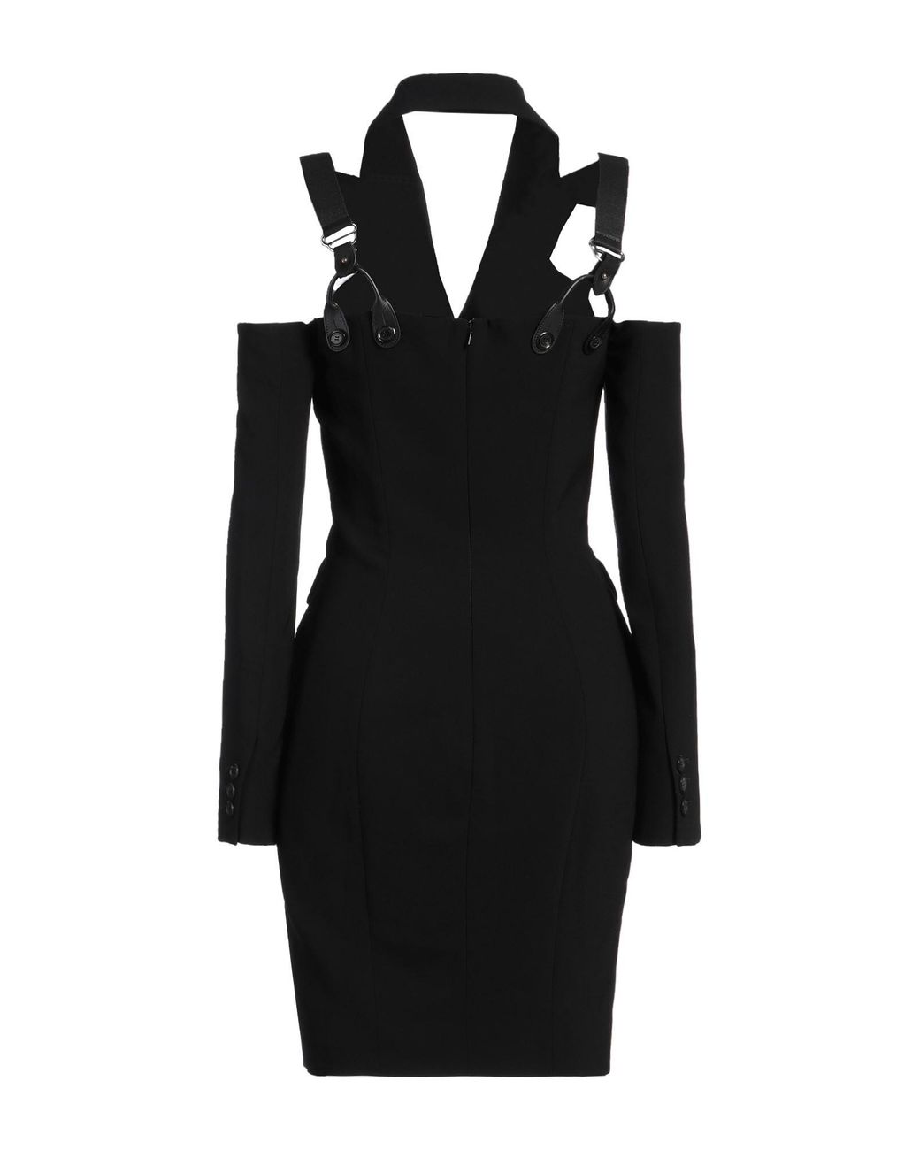 Moschino Black Mini Dress Polyester, Elastane, Polyamide