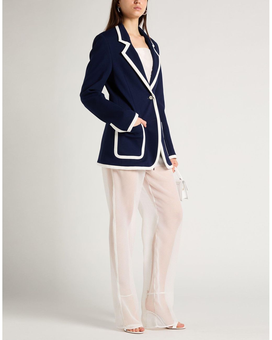MSGM Blue Blazer Viscose, Polyamide, Elastane