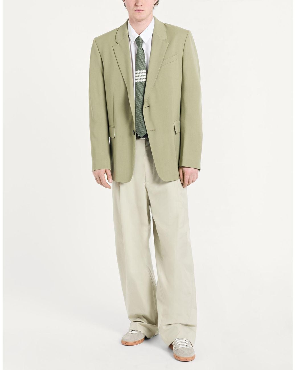 AMI Green Blazer Viscose, Wool for men