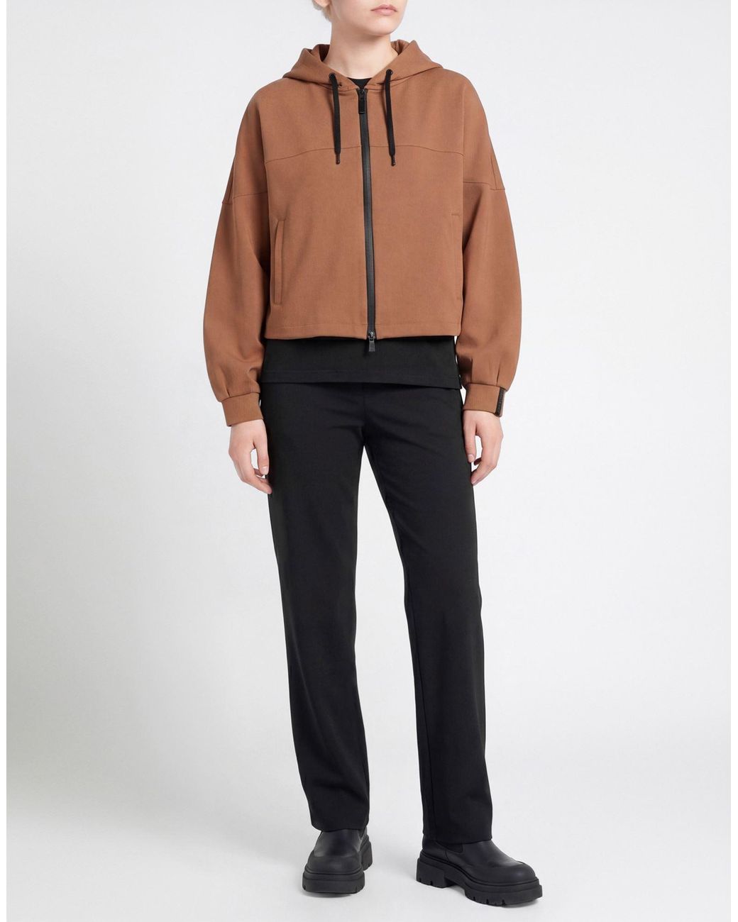 Herno Brown Laminar Camel Sweatshirt Polyamide, Elastane