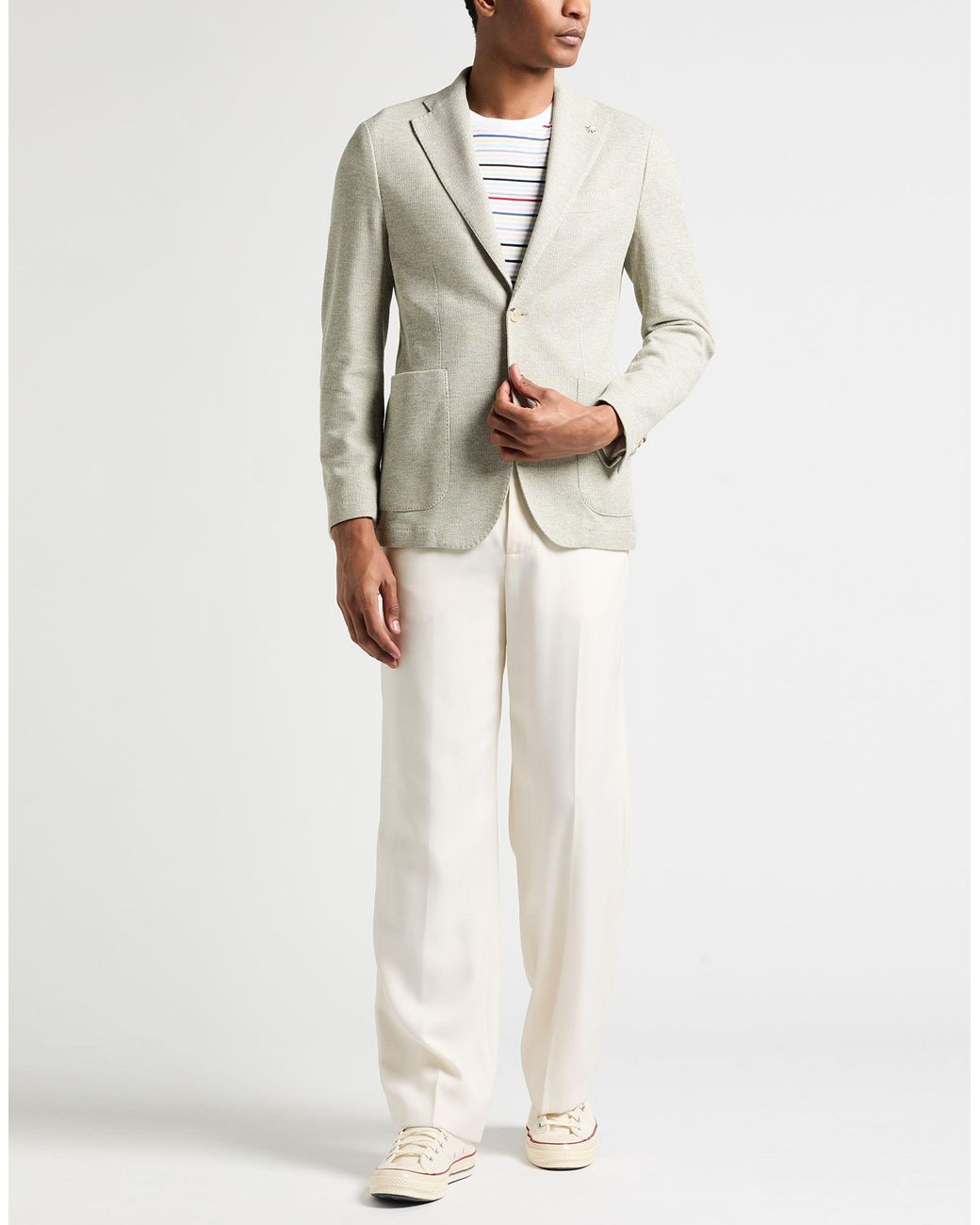 Manuel Ritz Natural Blazer Polyester, Cotton for men