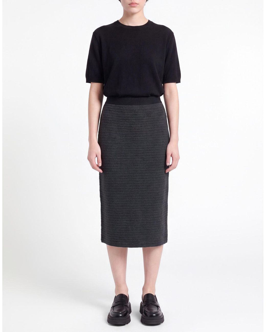 Fabiana Filippi Gray Midi Skirt