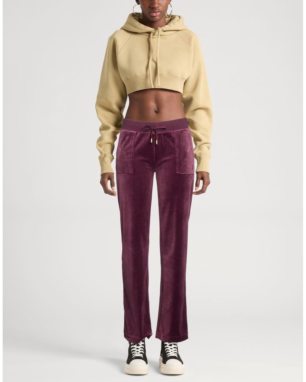 Juicy Couture Purple Pants Polyester, Elastane