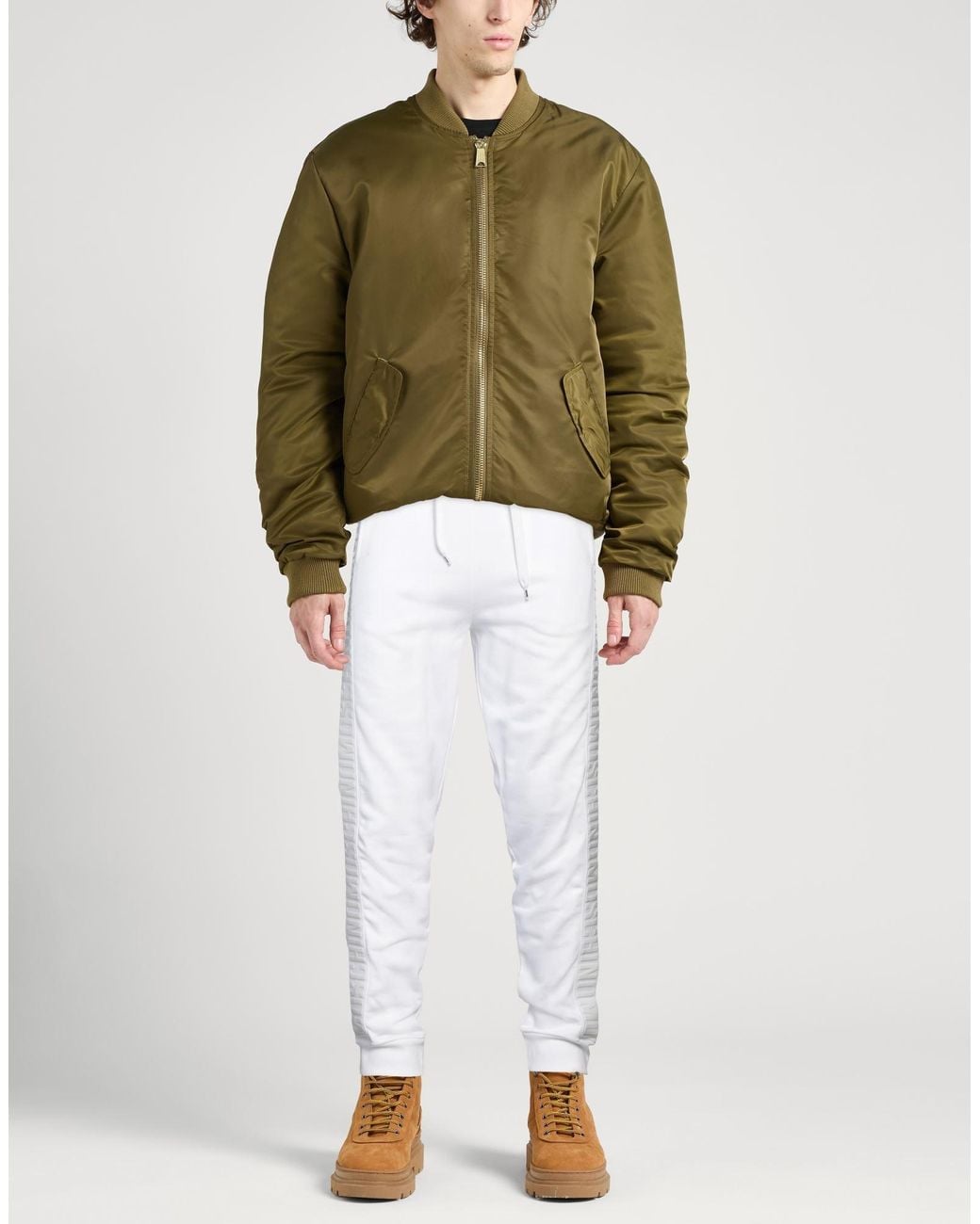 Moschino White Pants Cotton, Elastane for men