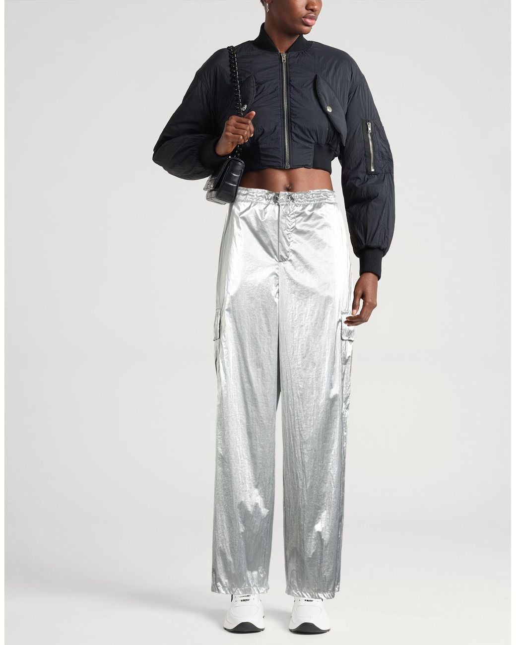 Haveone Gray Pants Polyamide, Polyurethane