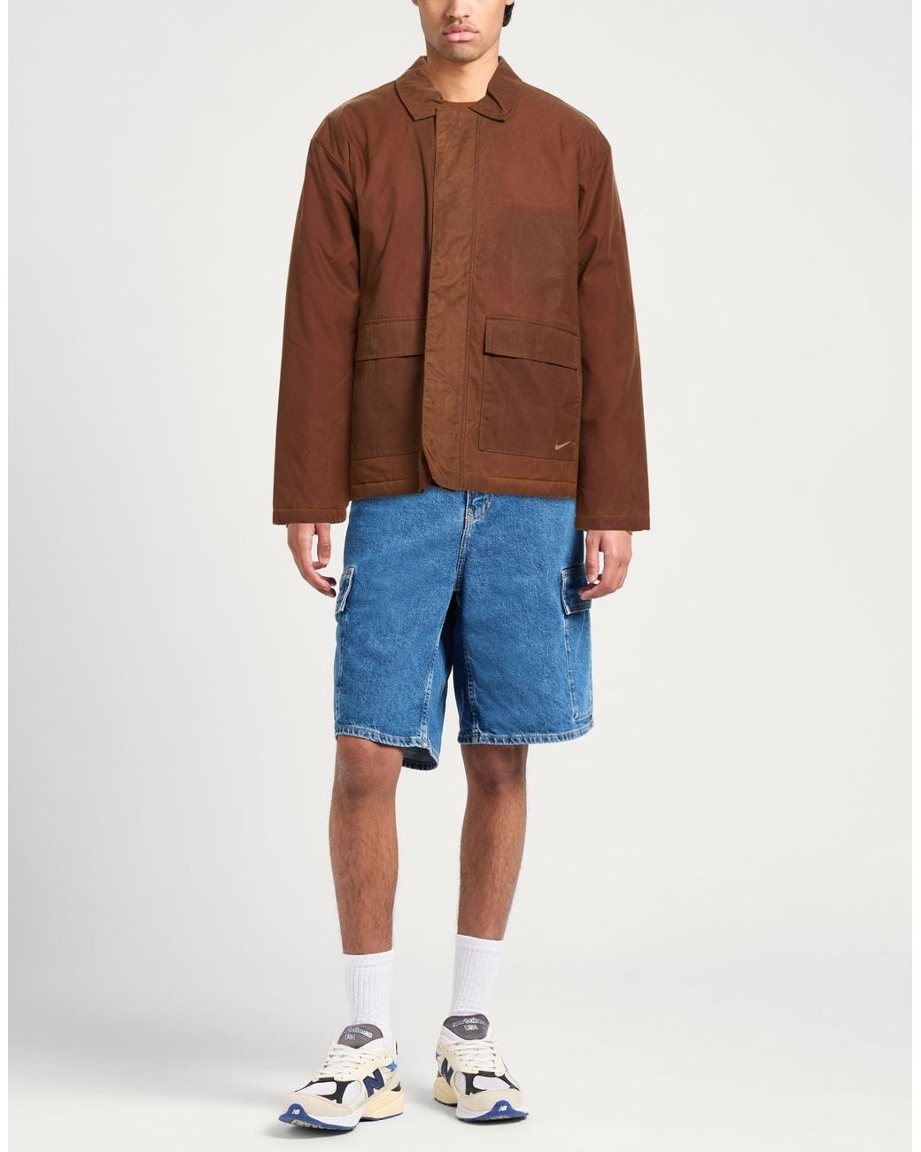 Nike Brown Jacket Cotton, Nylon for men