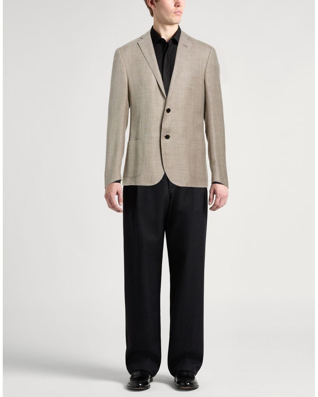 Corneliani Natural Blazer Virgin Wool, Silk, Linen for men