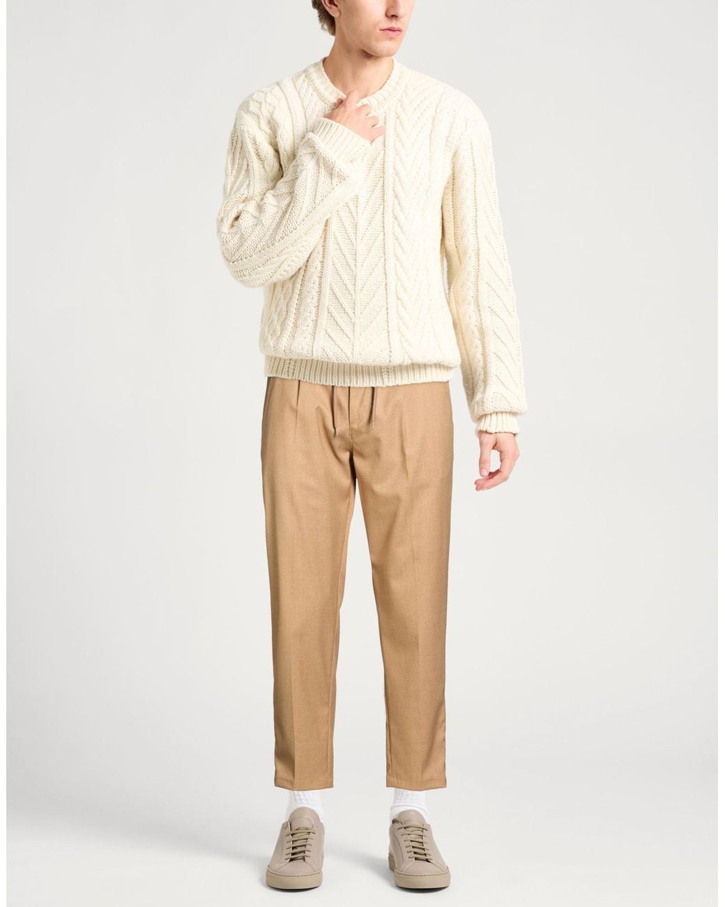 Berna Natural Sand Pants Polyester, Viscose, Elastane for men