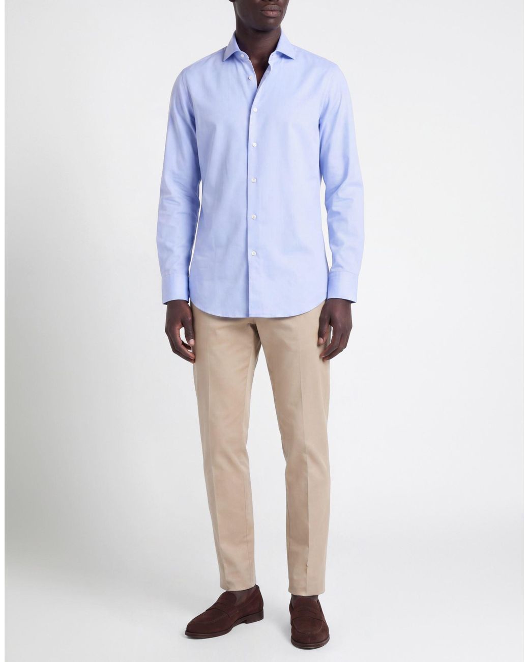 Ghirardelli Blue Washed Shirt Cotton for men