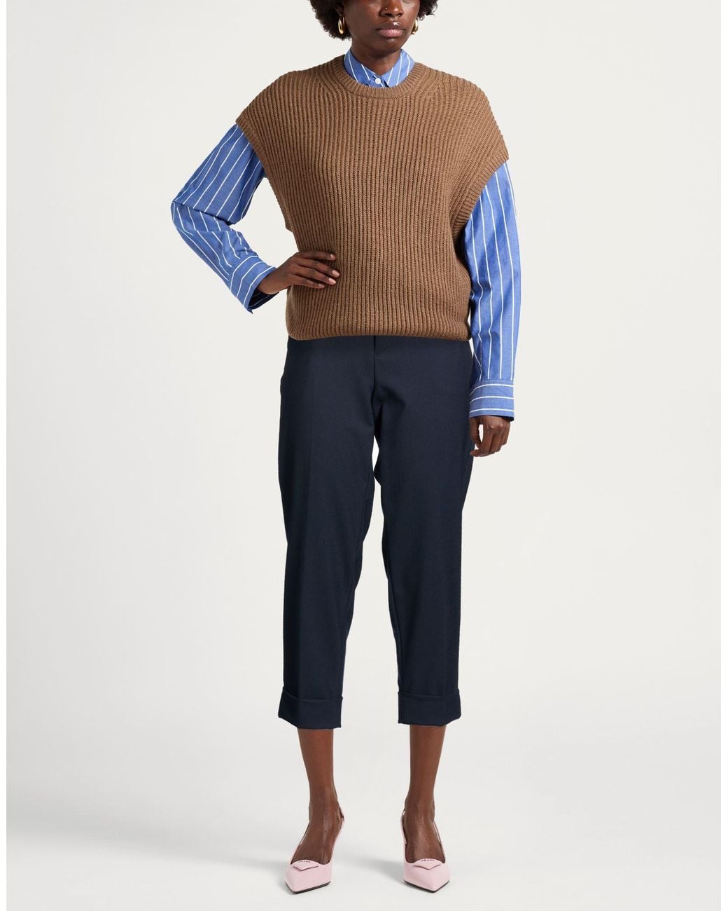 Berwich Blue Pants Polyester, Virgin Wool, Elastane