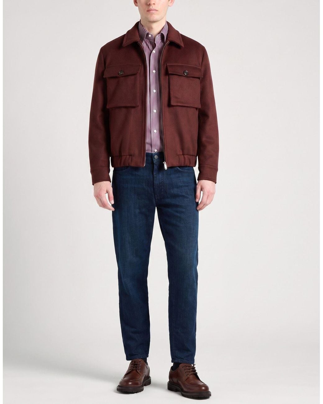 PT Torino Brown Jacket Virgin Wool, Cashmere for men