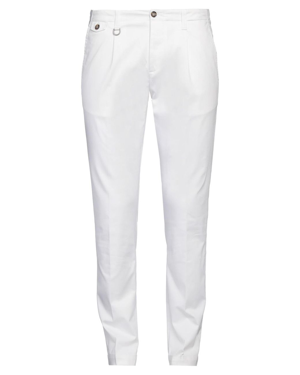 Paolo Pecora White Pants Cotton, Elastane for men