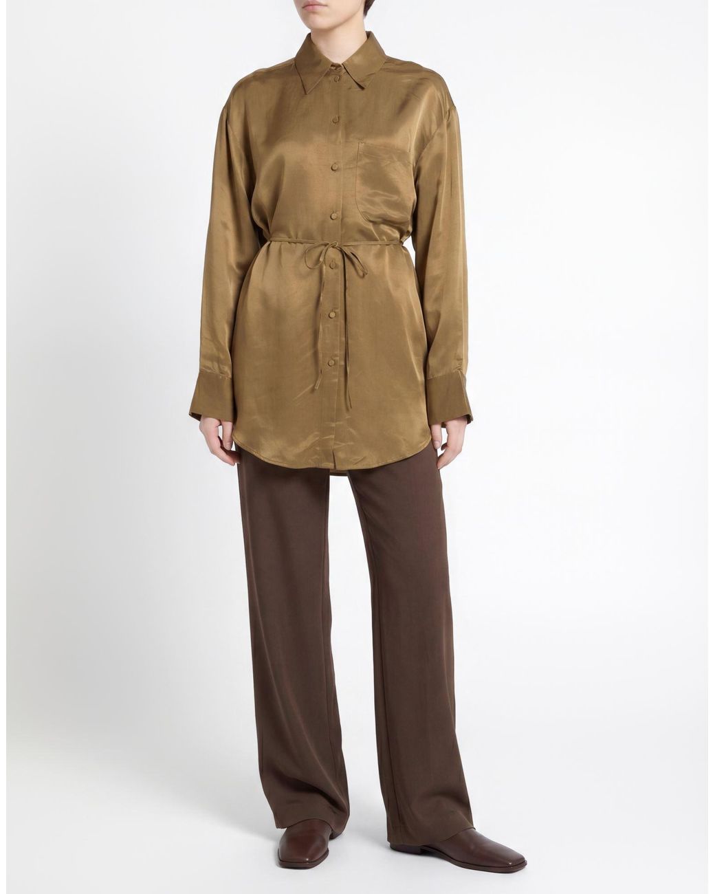 Erika Cavallini Semi Couture Natural Military Shirt Cupro, Viscose