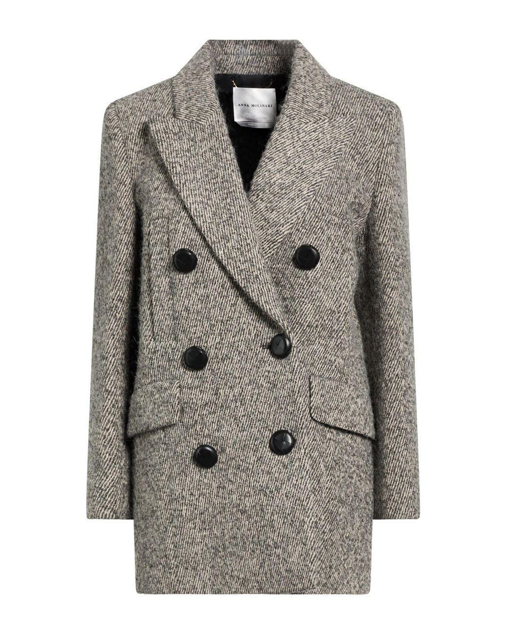 Anna Molinari Gray Coat Acrylic, Polyester, Wool, Alpaca Wool
