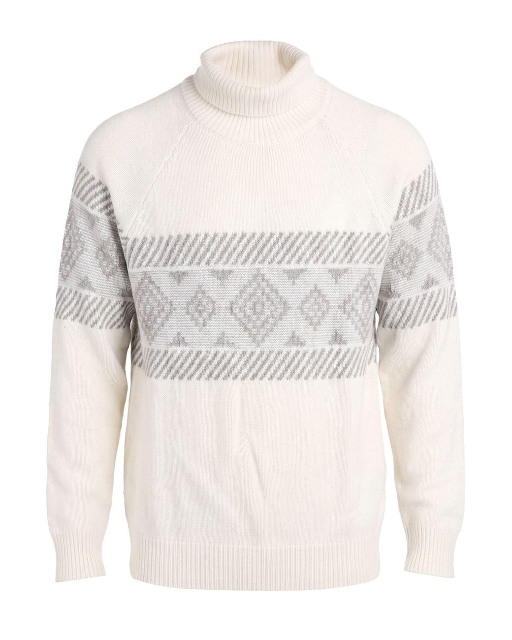Barba Napoli White Turtleneck Virgin Wool for men