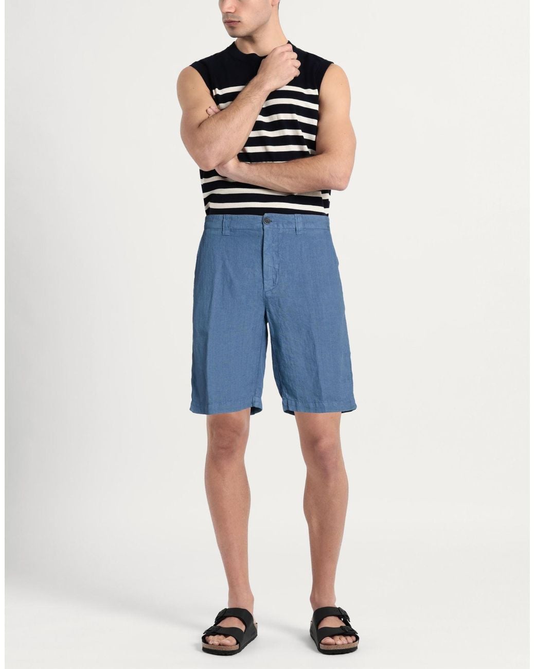 120% Lino Blue Shorts & Bermuda Shorts for men