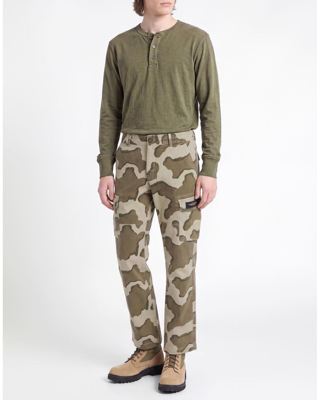 Aeronautica Militare Natural Light Pants Cotton, Elastane for men