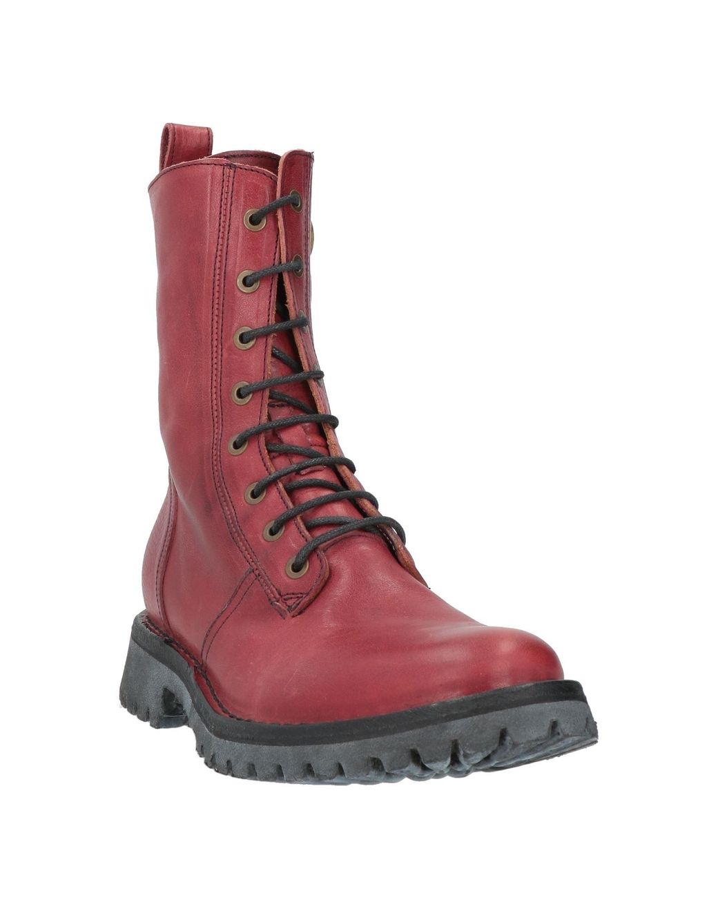 Unilady | Shoes | Red Chunky Heeled Combat Boots Lace Up | Poshmark