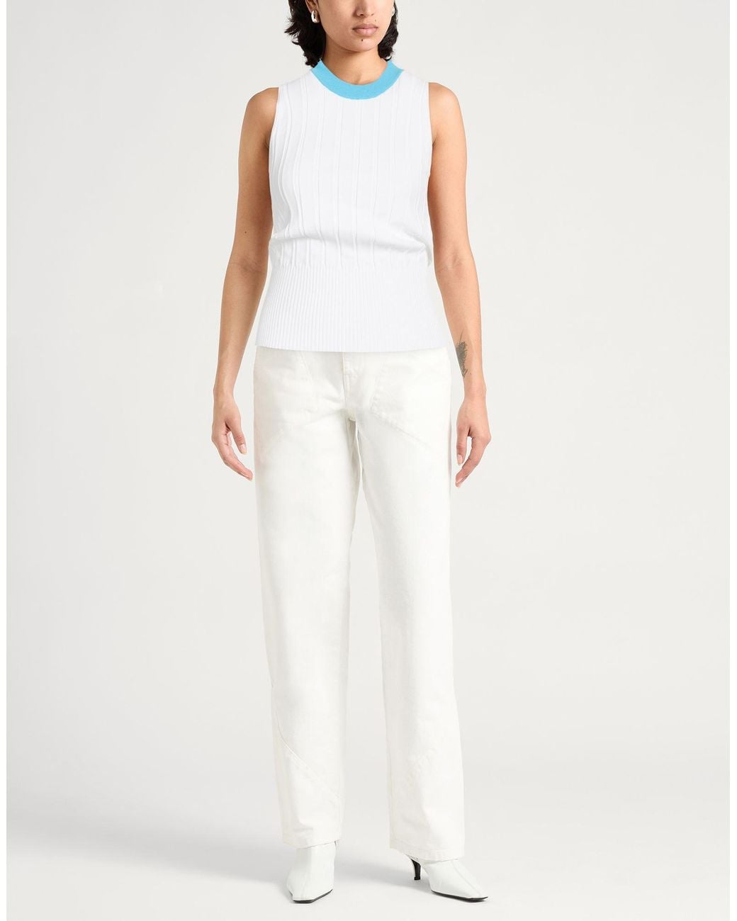 Fedeli White Sweater Viscose, Polyester