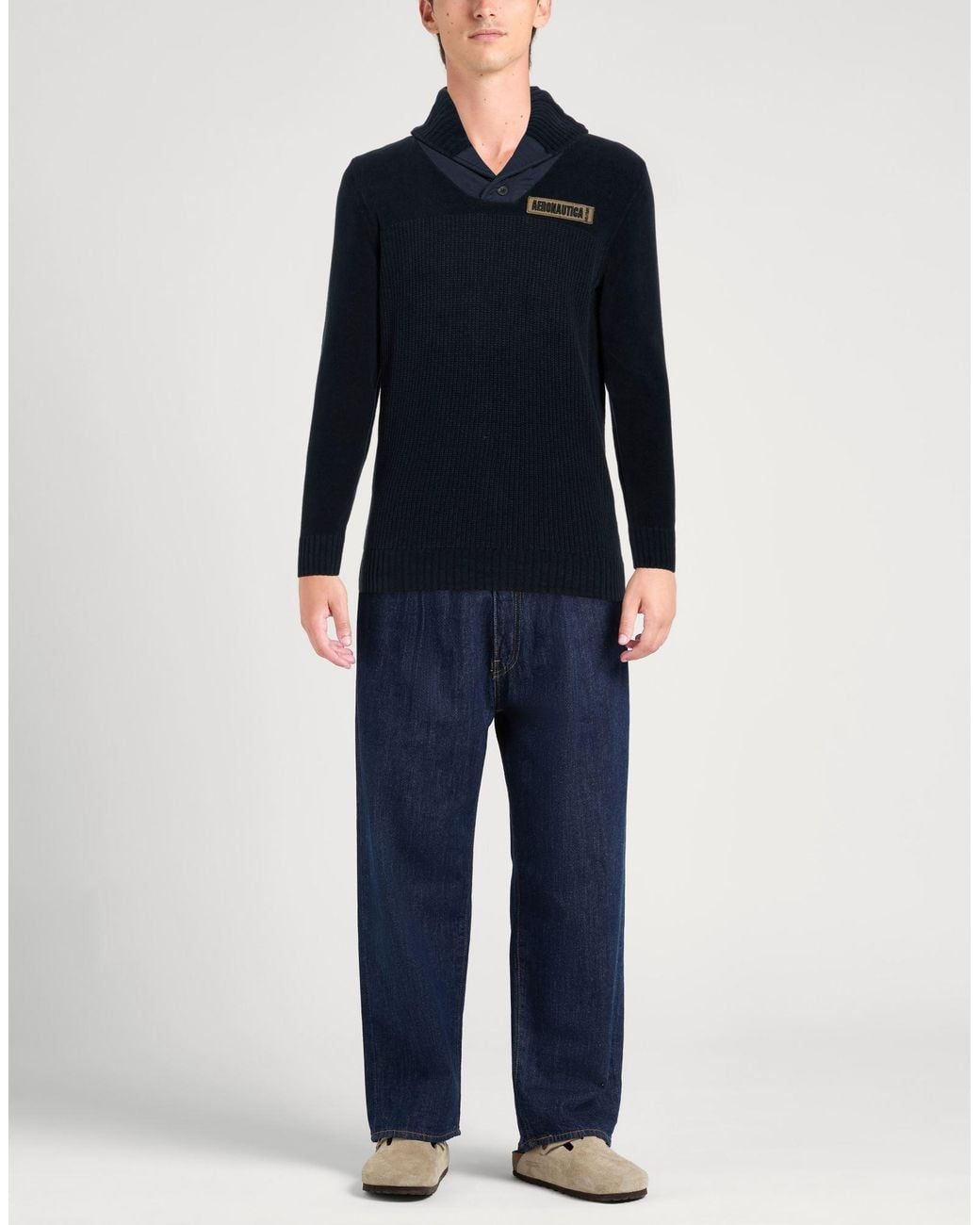 Aeronautica Militare Blue Sweater Cotton for men