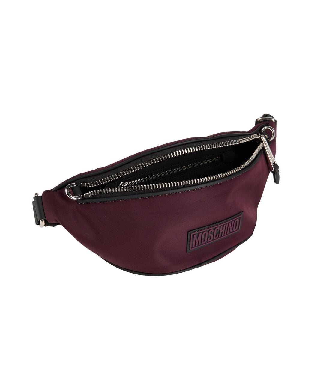 Moschino Purple Burgundy Belt Bag Textile Fibers for men