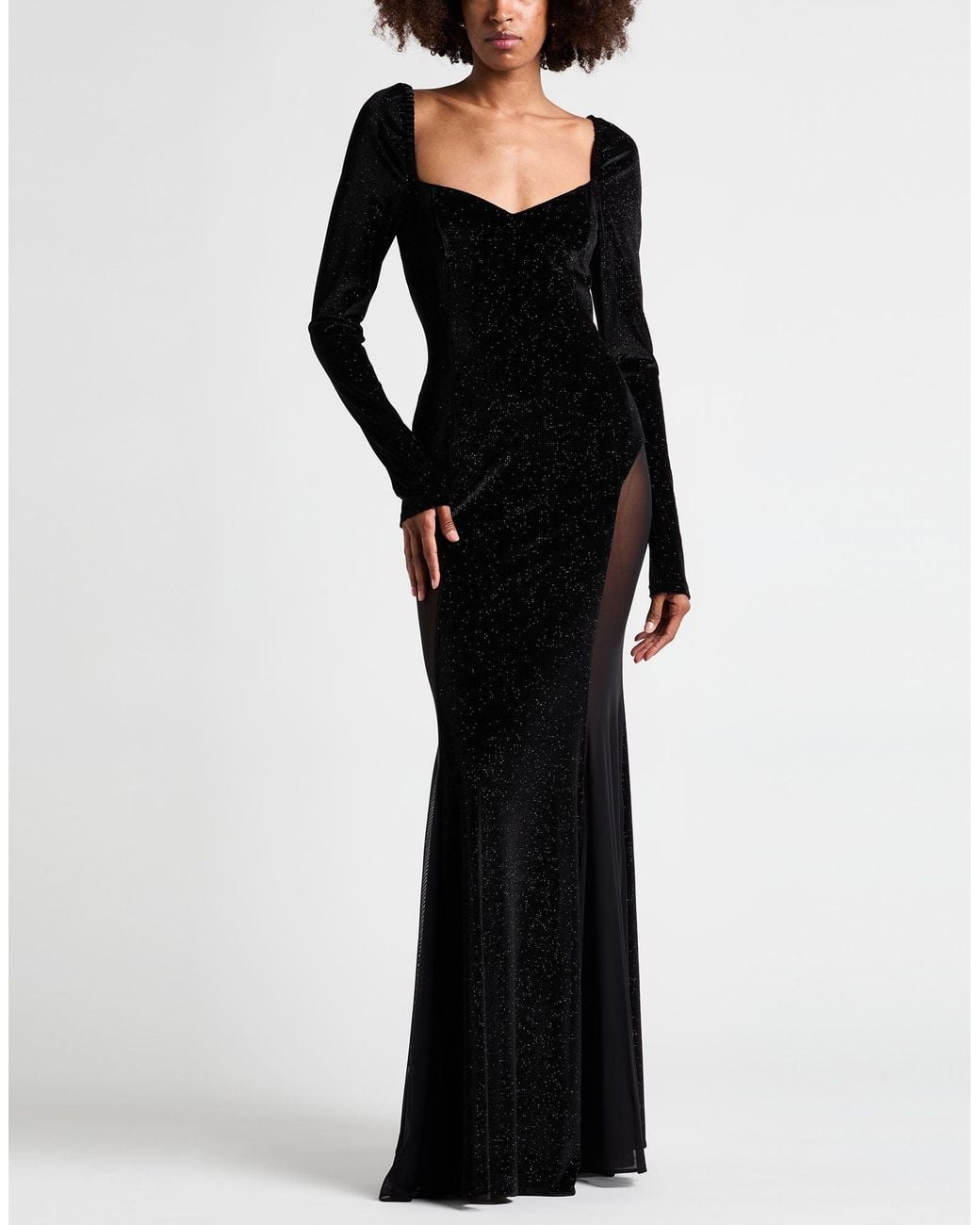 MATILDE COUTURE Black Maxi Dress Polyester, Elastane