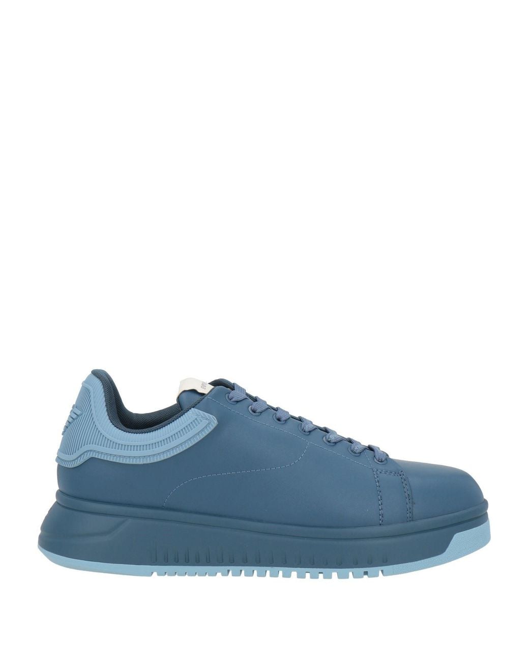 Emporio Armani Blue Sneakers Leather, Synthetic Material for men