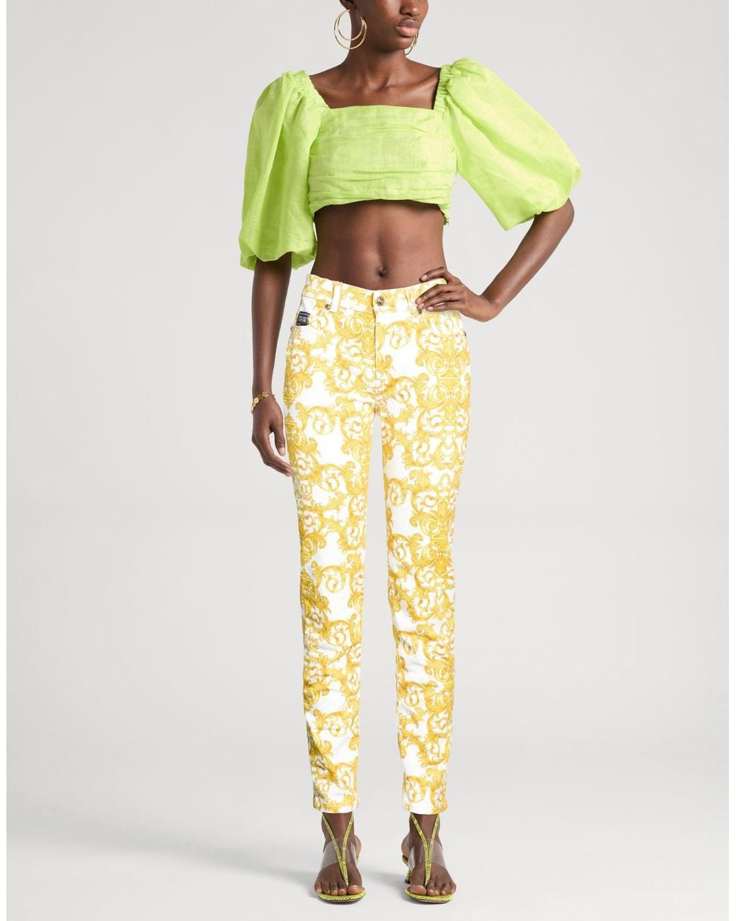 Versace Jeans Couture Metallic Jeans Cotton, Elastane