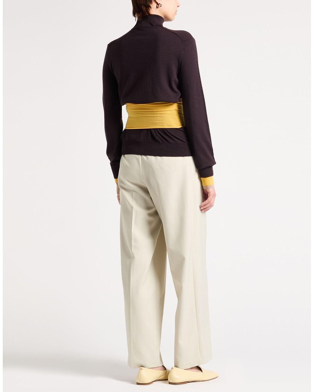 Fendi Black Plum Turtleneck Wool, Polyamide, Polyurethane, Viscose, Polyester