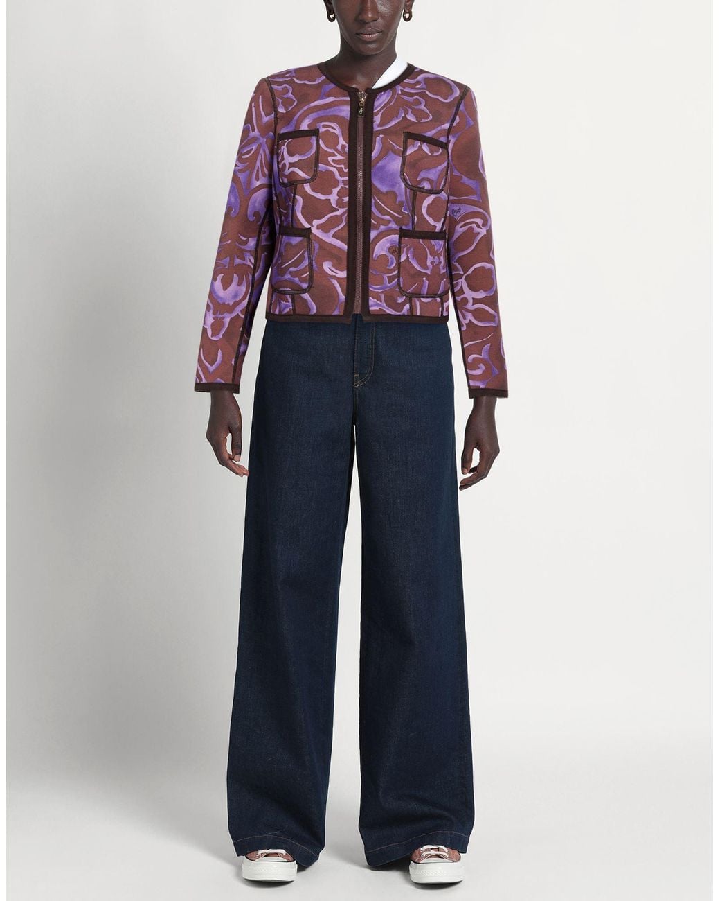 Clips Purple Jacket Viscose, Elastane