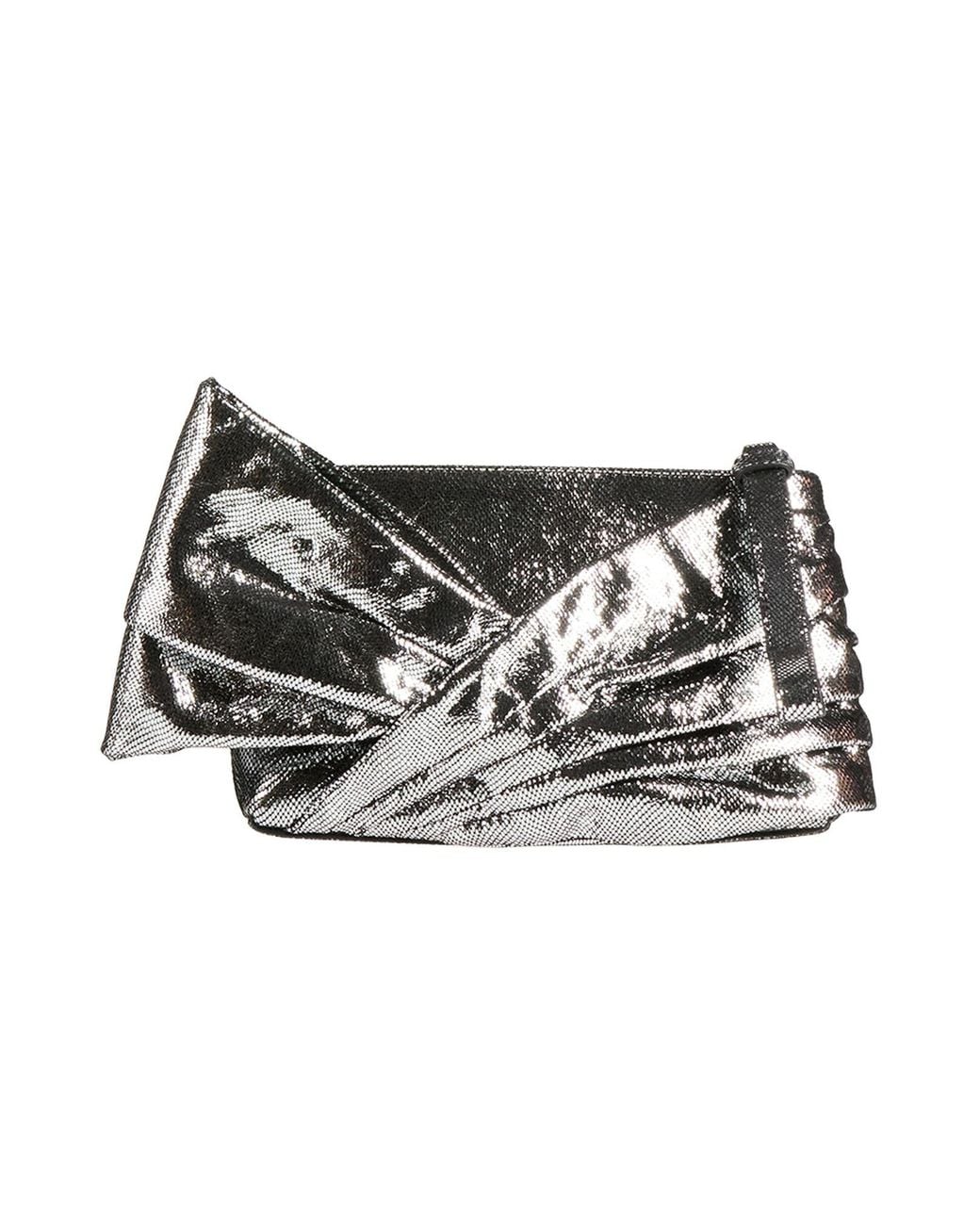 Alberta Ferretti Black Clutch Textile Fibers