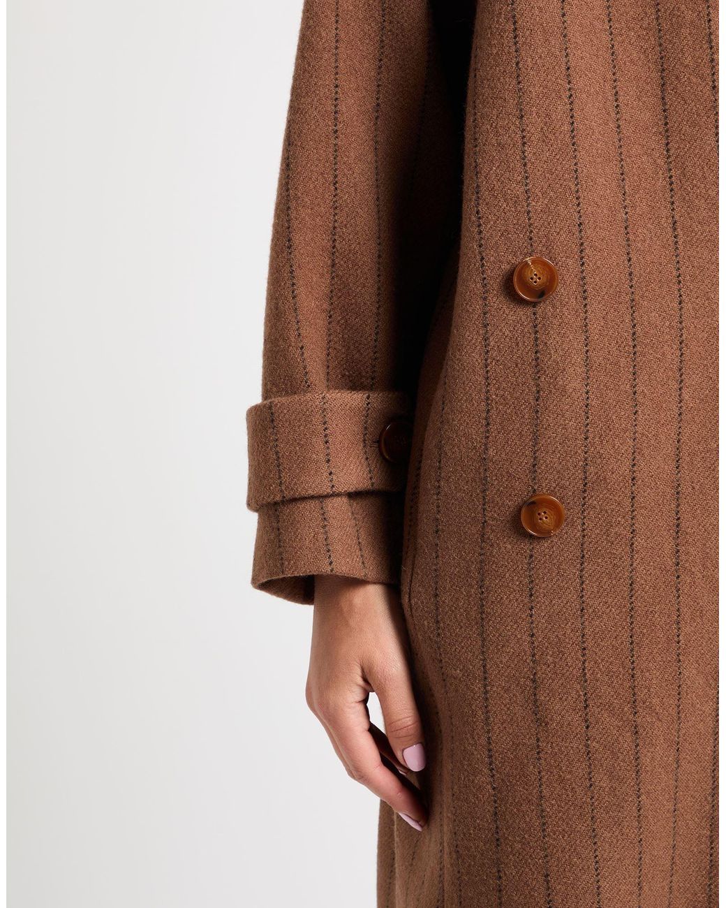 Alysi Brown Coat Virgin Wool, Polyamide