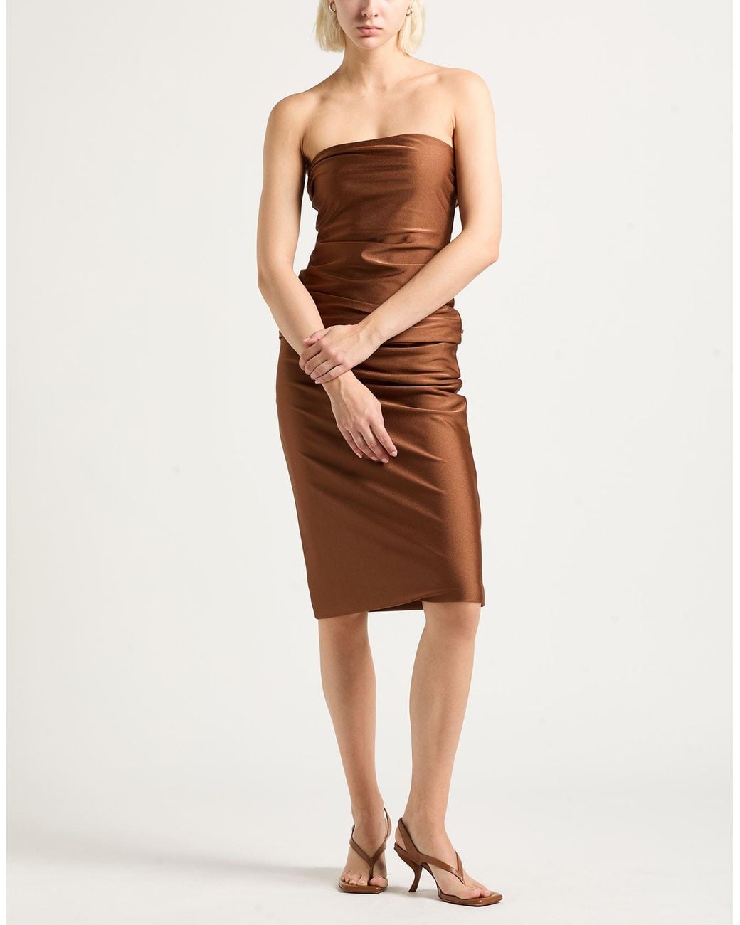 Sportmax Brown Midi Dress Polyamide, Elastane