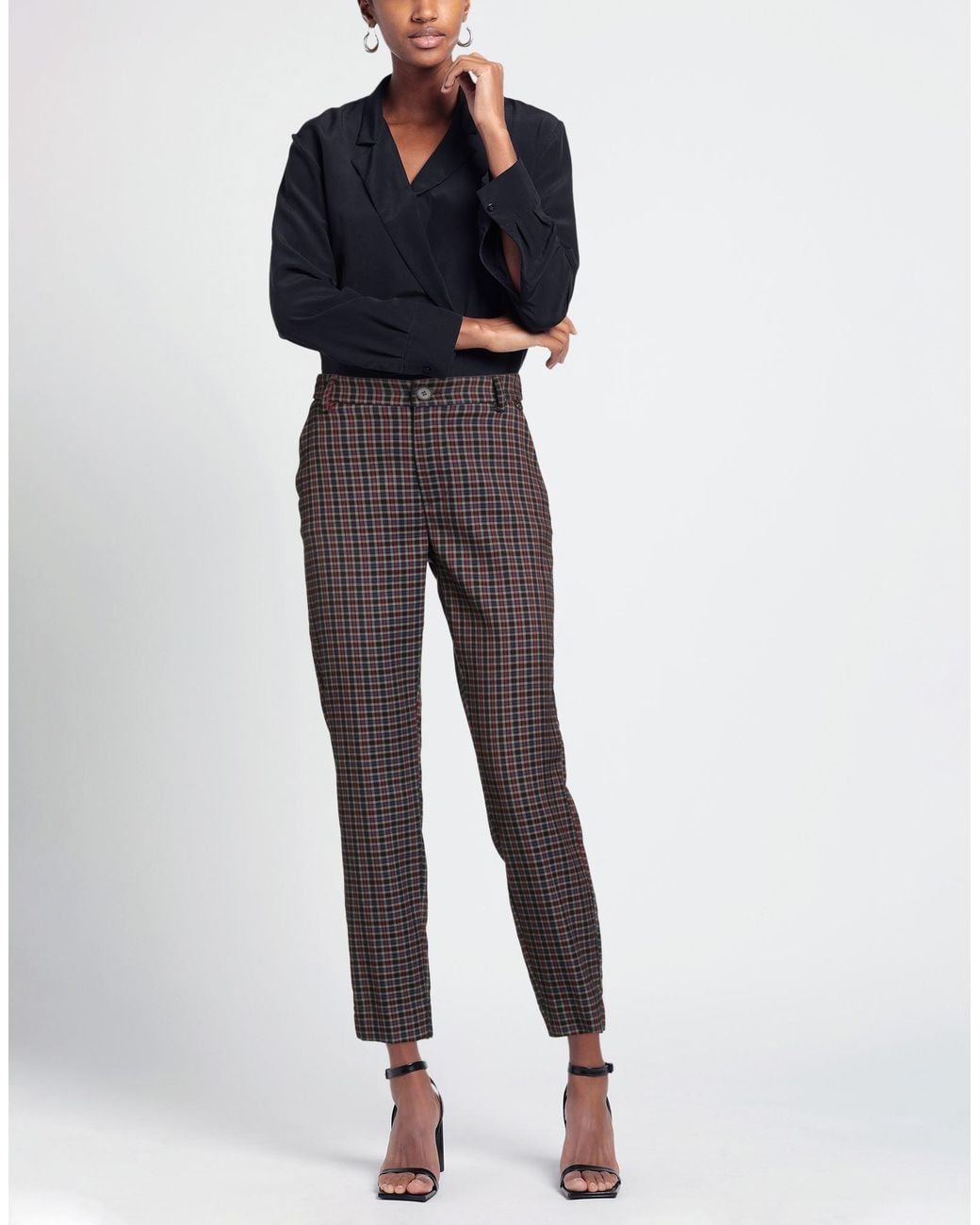 Rebel Queen Gray Plum Pants Polyester, Viscose, Elastane