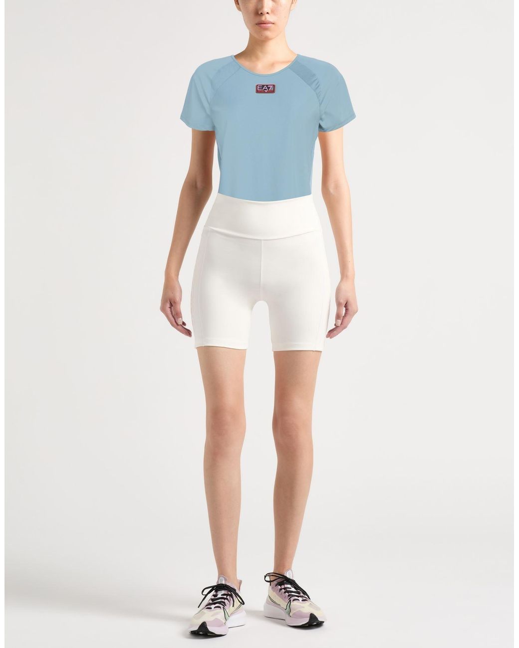EA7 Blue T-Shirt Polyester, Elastane