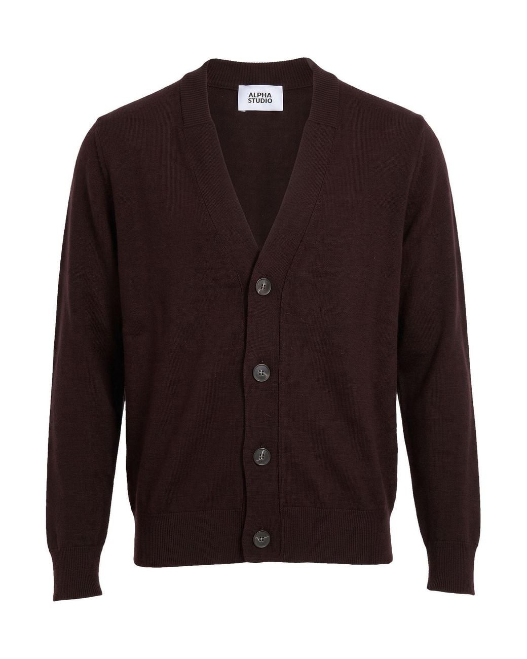 Alpha Studio Strickjacke in Brown für Herren
